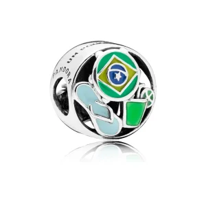 (bilde for) Pandora Brazil silver charm with green, blue and yellow enamel - 797219ENMX