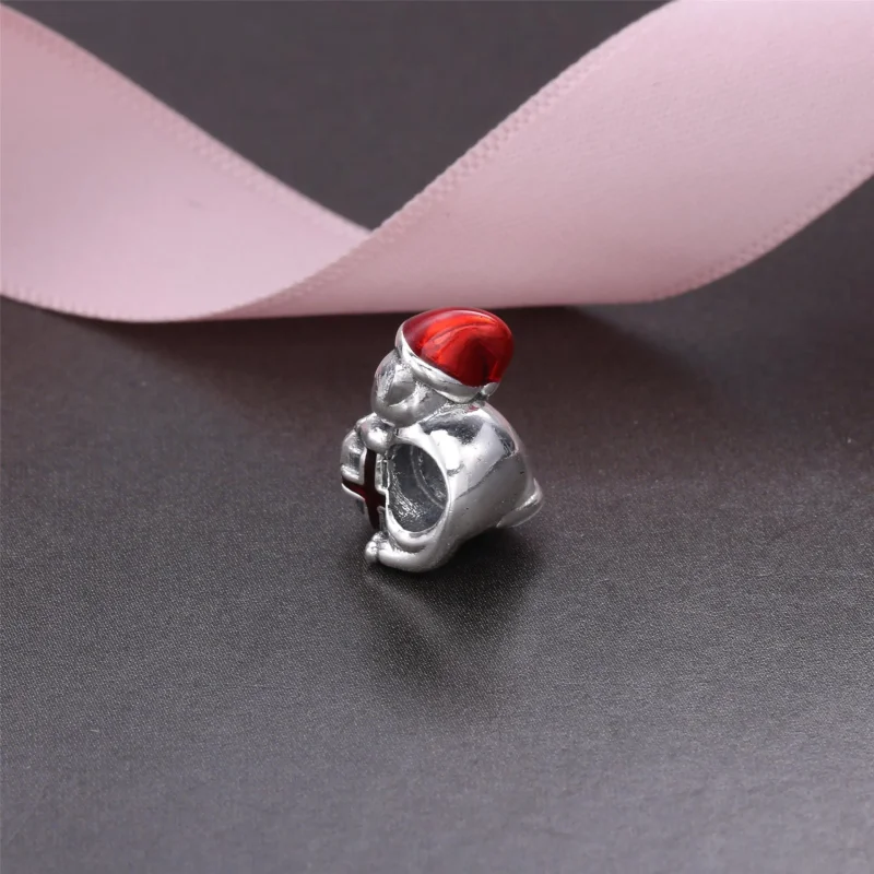(bilde for) Pandora Christmas kitten silver charm with red enamel - 792007EN39 - Vis 3