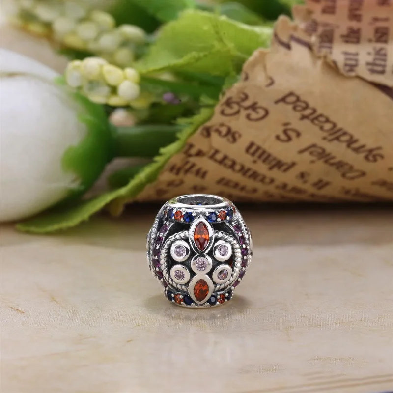 (bilde for) PANDORA Color Fresco Charm, flerfargede krystaller og rosa CZ - 756225PCZMXB - Vis 3