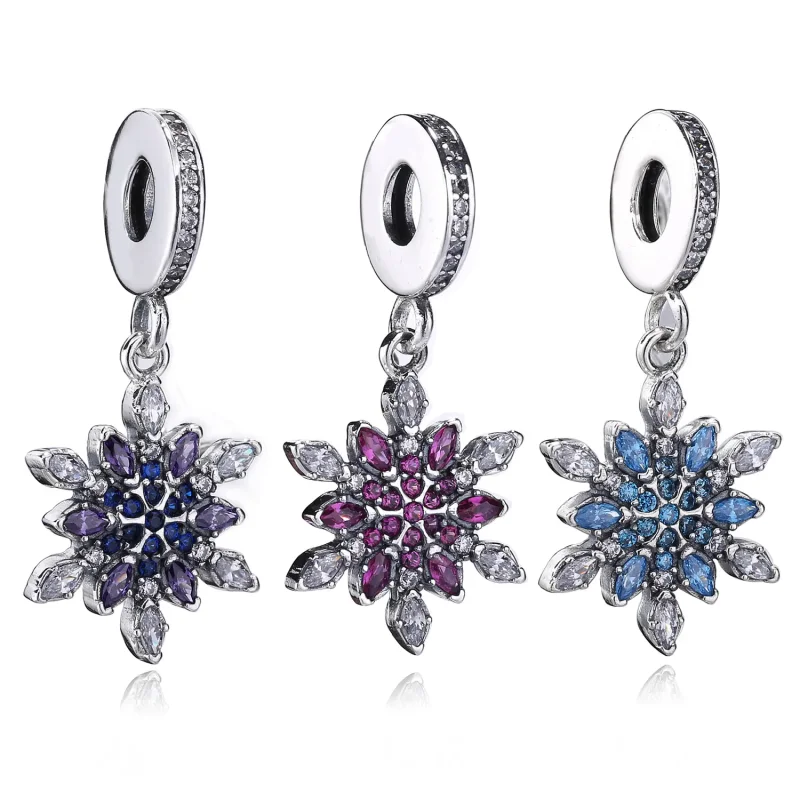 (bilde for) PANDORA Crystallized Snowflake Anheng Charm - 791761nblmx - Vis 2