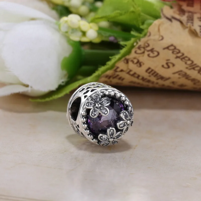 (bilde for) Pandora Daisy silver charm with pink cubic zirconia and clear cubic zirconia - 7 - Vis 2