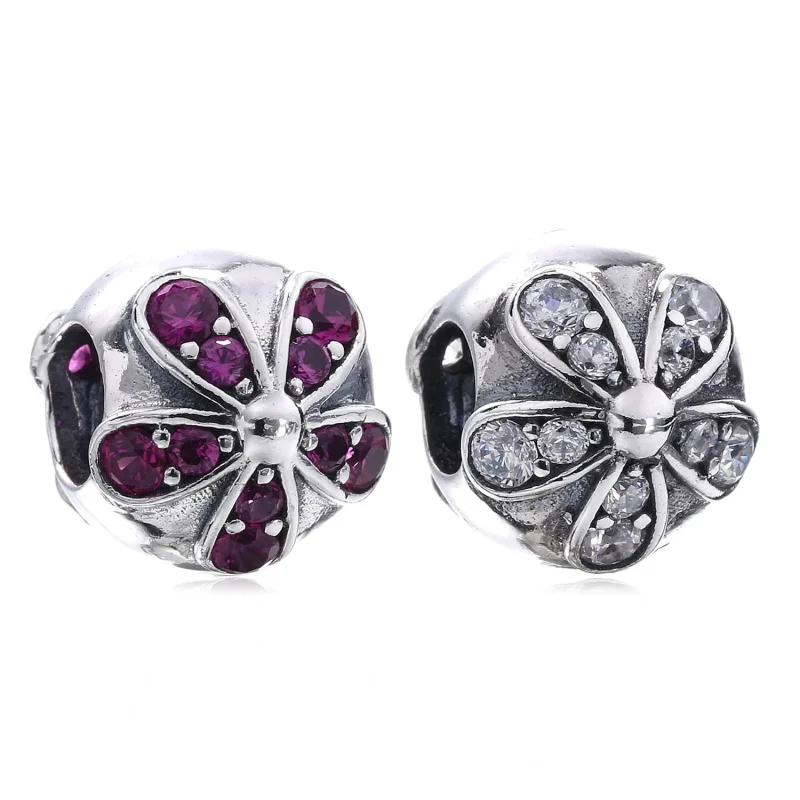 (bilde for) PANDORA Dazzling Daisies Clip Charm - 791493CZ - Vis 5