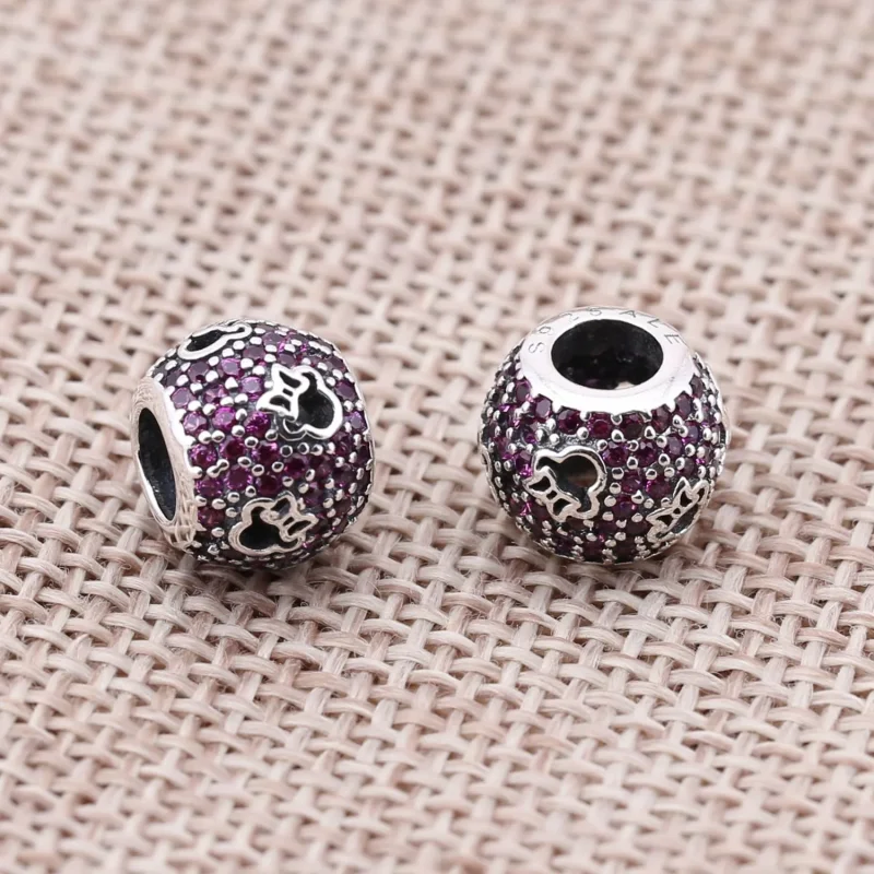 (bilde for) Pandora Disney abstract pave silver charm with red cubic zirconia and cut-out Mi - Vis 2