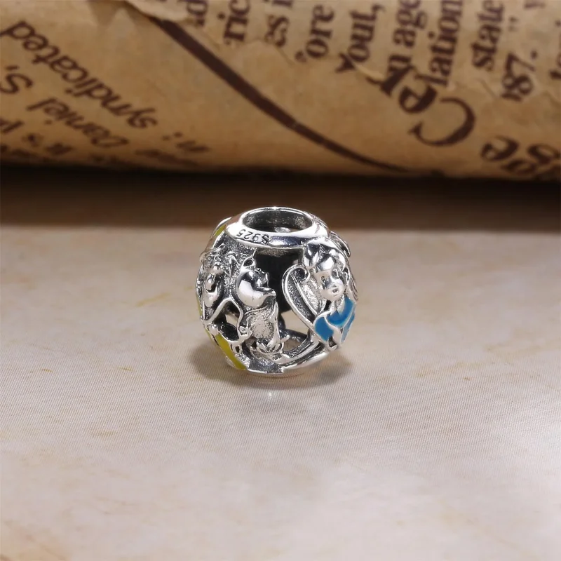 (bilde for) Pandora Disney Alice in Wonderland silver charm with mixed enamel colours - 7918 - Vis 3