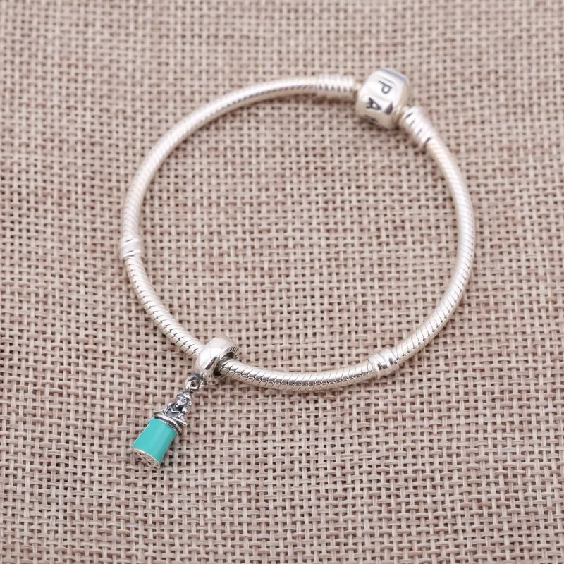 (bilde for) Pandora Disney Alice in Wonderland sølv dingler med hvit og mint emalje - 791897 - Vis 2
