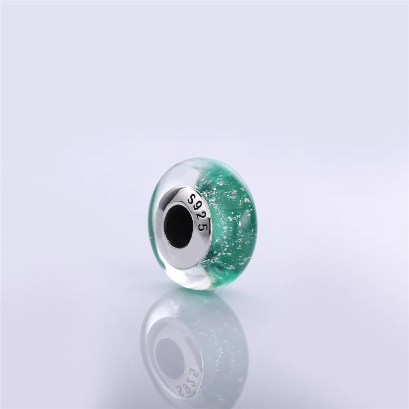 (bilde for) Pandora Disney Ariel silver charm with green fluorescent Murano glass - 791641 - Vis 2