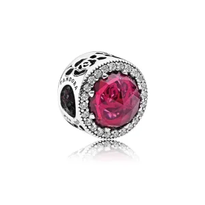 (bilde for) PANDORA Disney Belle's Radiant Rose Cerise Crystals Cu Charm - 792140ncc