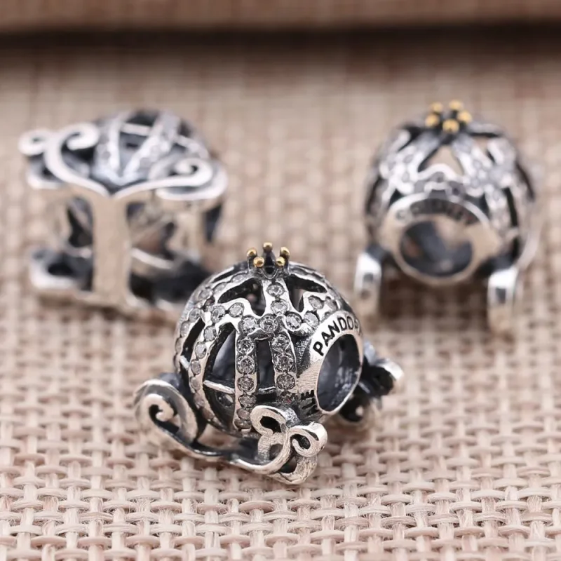 (bilde for) Pandora Disney, Cinderella's Pumpkin Coach Charm - 791573CZ - Vis 2