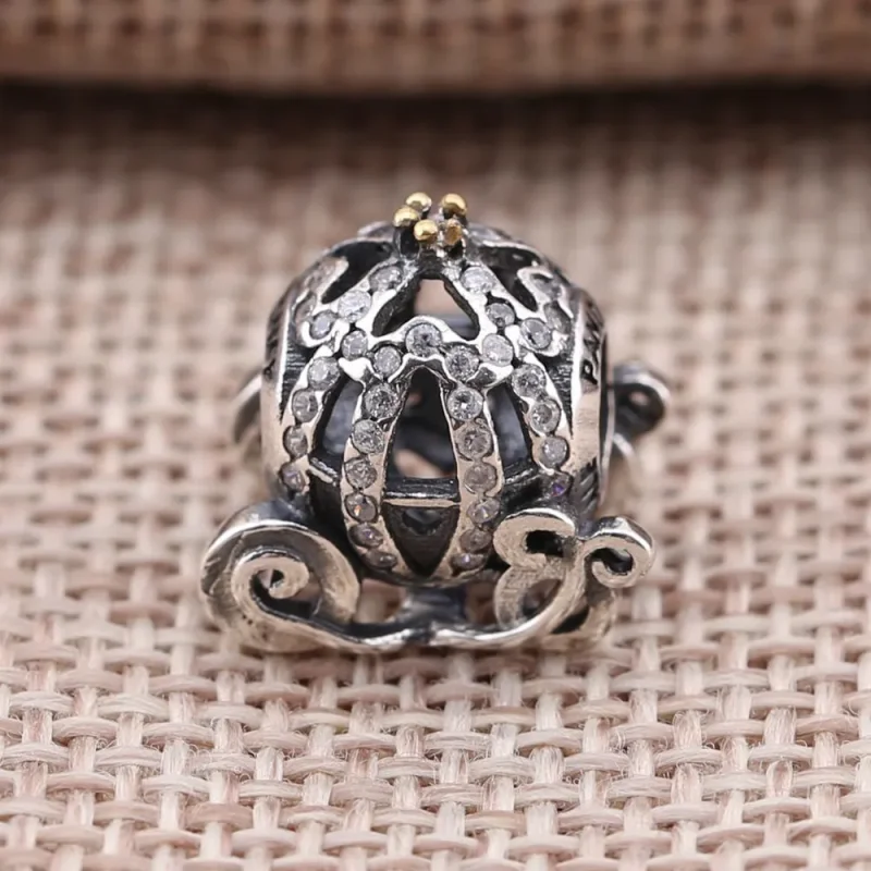 (bilde for) Pandora Disney, Cinderella's Pumpkin Coach Charm - 791573CZ - Vis 3