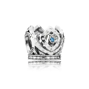 (bilde for) Pandora Disney Elsa crown openwork silver charm with blue cubic zirconia - 791588CZB