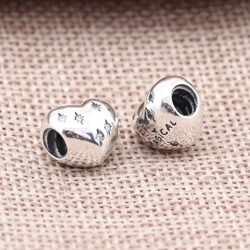 (bilde for) Pandora Disney heart silver charm with cubic zirconia - 791439CZ - Vis 2