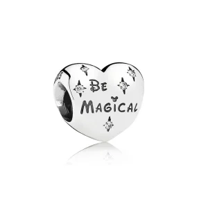 (bilde for) Pandora Disney heart silver charm with cubic zirconia - 791439CZ