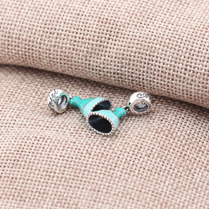 (bilde for) Pandora Disney Jasmine kjole sølv dingler med mint og grønn emalje - 791791ENMX - Vis 3