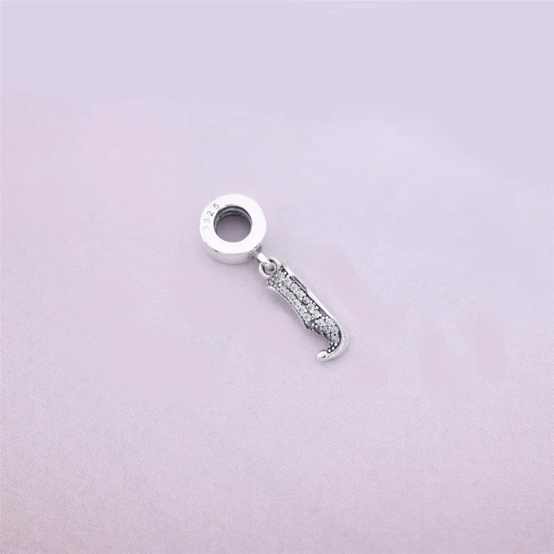 (bilde for) Pandora Disney Jasmine tøffel sølv dingle med blågrønn cubic zirconia - 791790MC - Vis 2