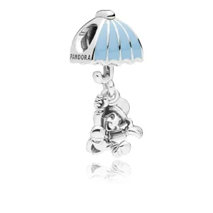 (bilde for) Pandora Disney Jiminy Cricket og paraply sølv dingler med blå emalje - 797492EN41