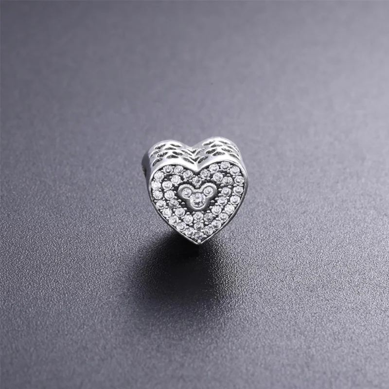 (bilde for) Pandora Disney. Mickey & Minnie Sparkling Heart Charm - 792049CZ - Vis 2