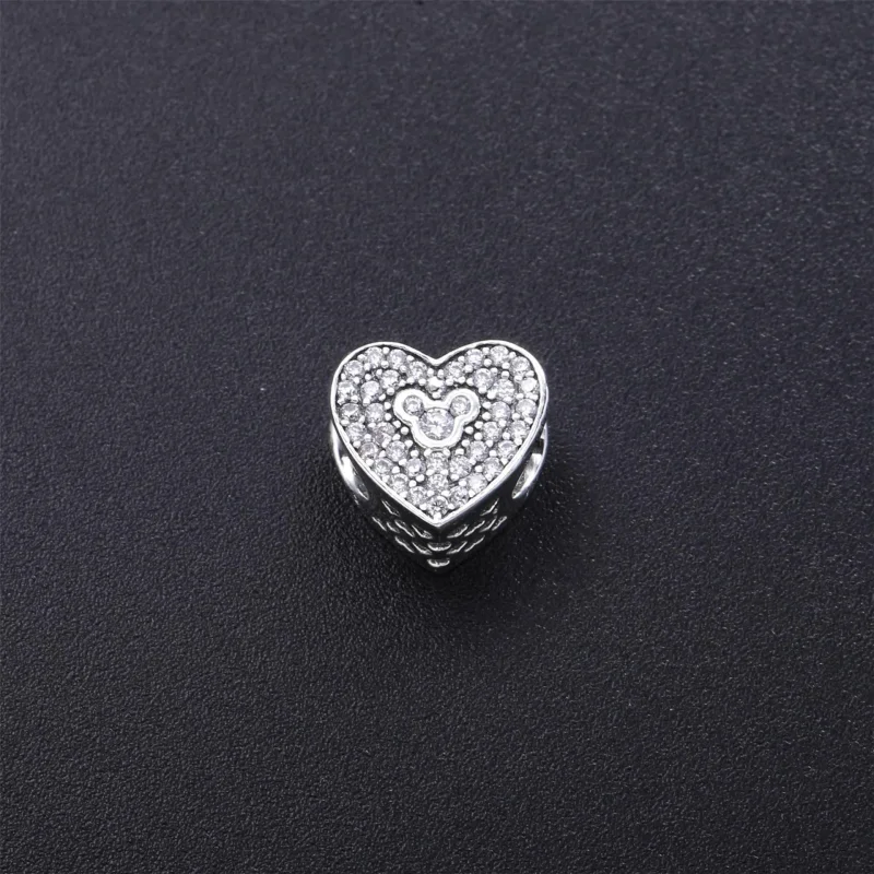 (bilde for) Pandora Disney. Mickey & Minnie Sparkling Heart Charm - 792049CZ - Vis 3