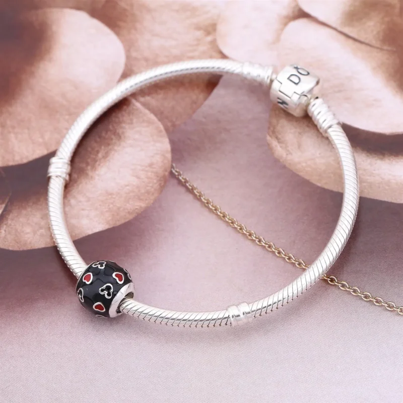 (bilde for) Pandora Disney Mickey silver charm with black and red enamel - 791477ENMX - Vis 2