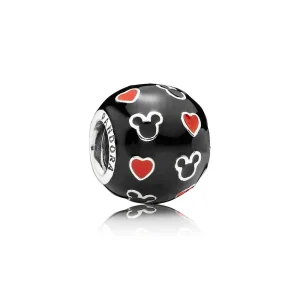 (bilde for) Pandora Disney Mickey silver charm with black and red enamel - 791477ENMX