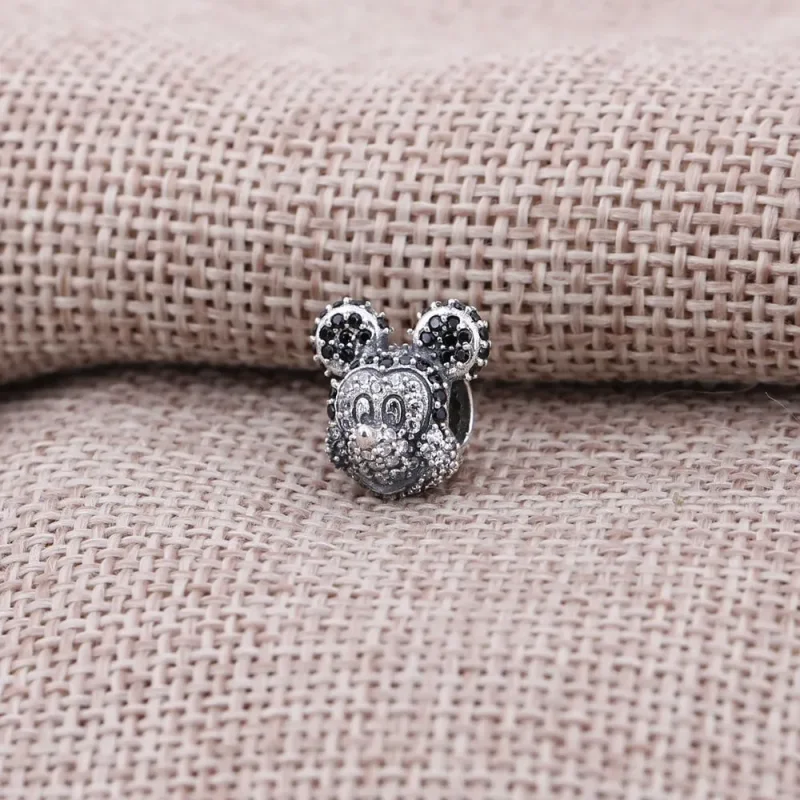 (bilde for) Pandora Disney Mickey silver charm with black crystal, clear cubic zirconia and - Vis 3