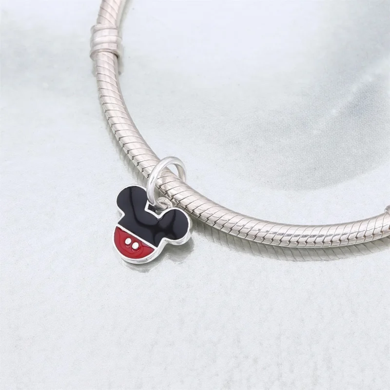 (bilde for) Pandora Disney Mickey sølv dingler med svart og rød emalje - 791461ENMX - Vis 4