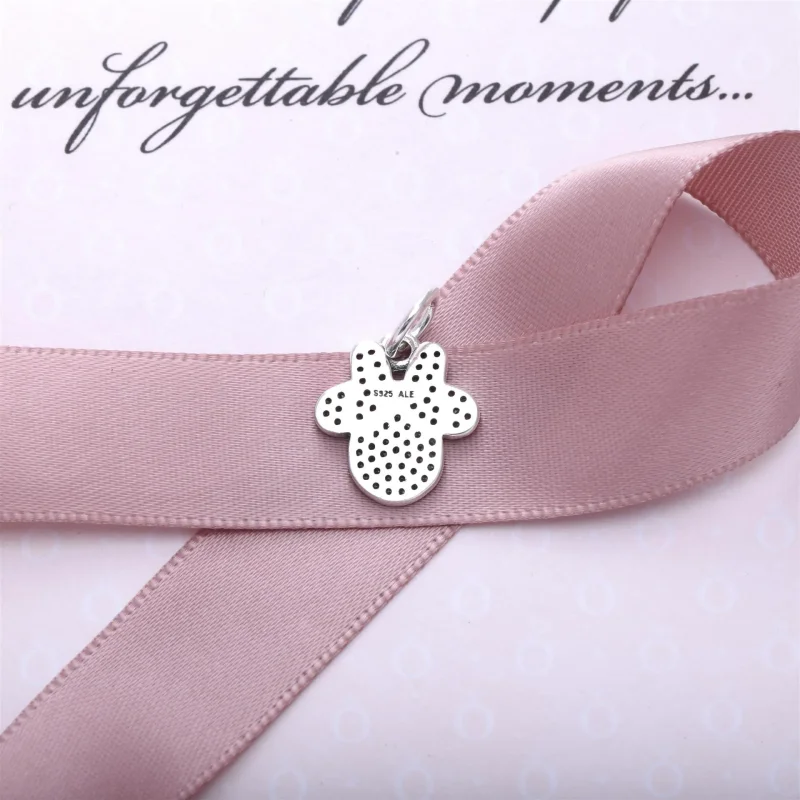 (bilde for) Pandora Disney Minnie pave sølv dingler med klare og røde cubic zirconia - 79144 - Vis 3