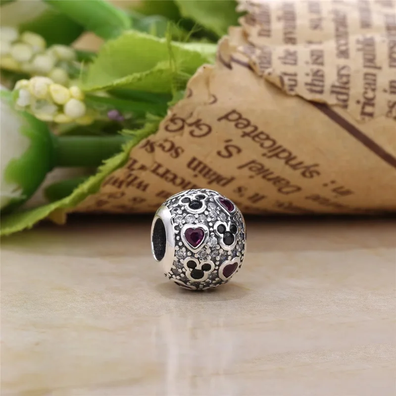 (bilde for) Pandora Disney Minnie sølv dingler med svart og rød emalje - 791460ENMX - Vis 2