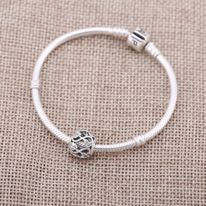 (bilde for) Pandora Disney openwork Minnie & Mickey infinity silver charm with cubic zirconi - Vis 2