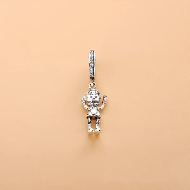 (bilde for) Pandora Disney Pinocchio sølv dingler med klare cubic zirconia - 797489CZ - Vis 2