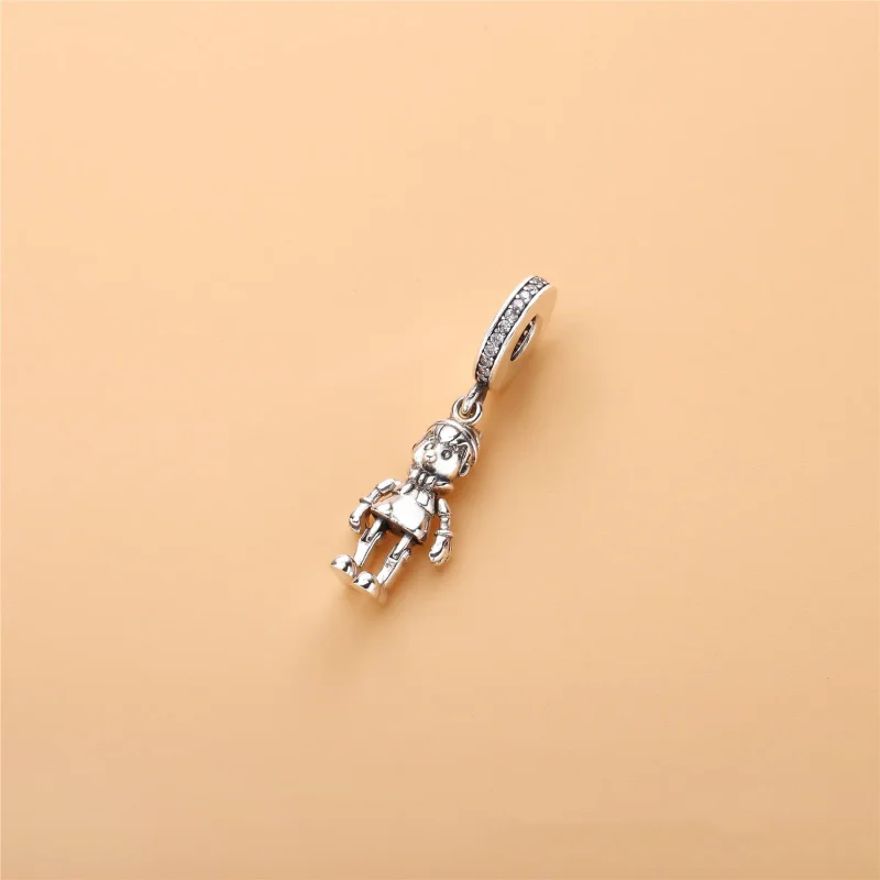 (bilde for) Pandora Disney Pinocchio sølv dingler med klare cubic zirconia - 797489CZ - Vis 3