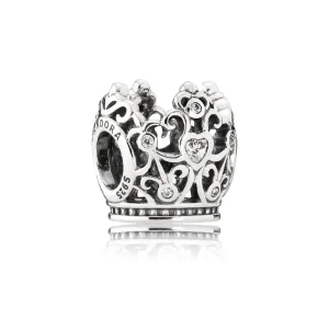 (bilde for) Pandora Disney Princess crown openwork silver charm with cubic zirconia - 791580CZ