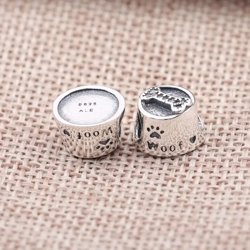 (bilde for) Pandora Dog bowl silver charm with cubic zirconia - 791708CZ - Vis 3