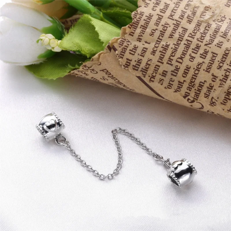 (bilde for) Pandora Embossed Heart Safety Chain - 796457CZ - Vis 2