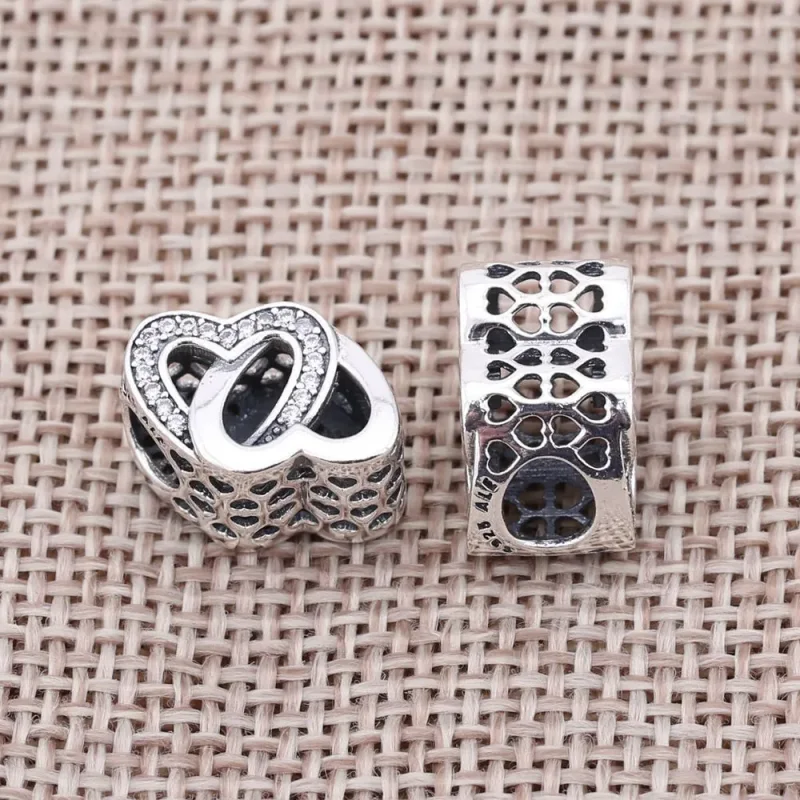(bilde for) PANDORA Entwined Love Silver Heart Charm - 791880cz - Vis 2