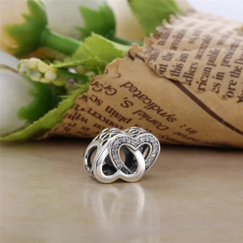 (bilde for) PANDORA Entwined Love Silver Heart Charm - 791880cz - Vis 3