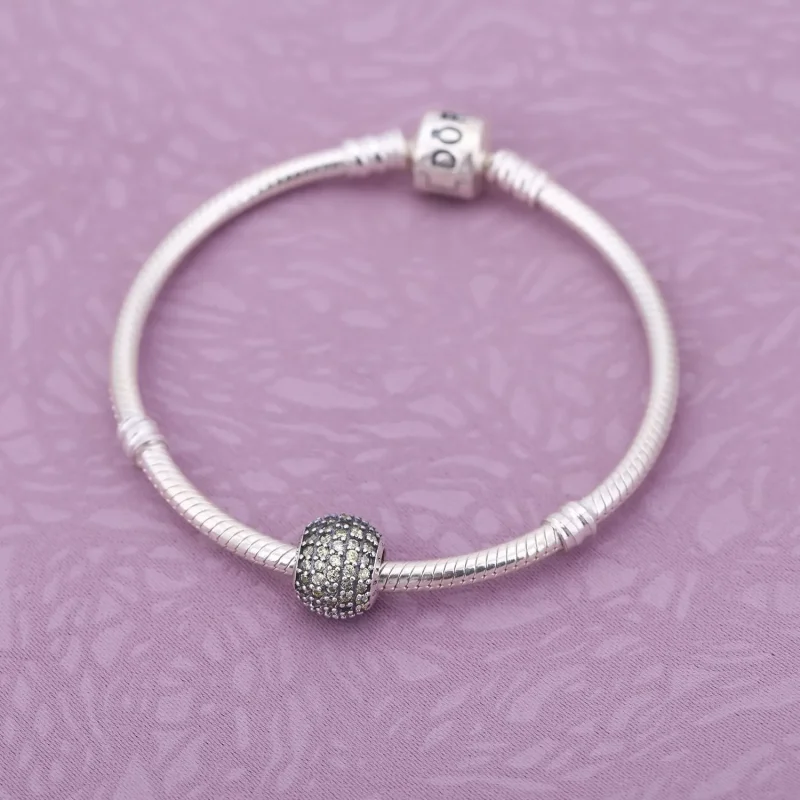 (bilde for) Pandora Fancy Golden Pavé Ball Charm - 791051FCZ - Vis 2