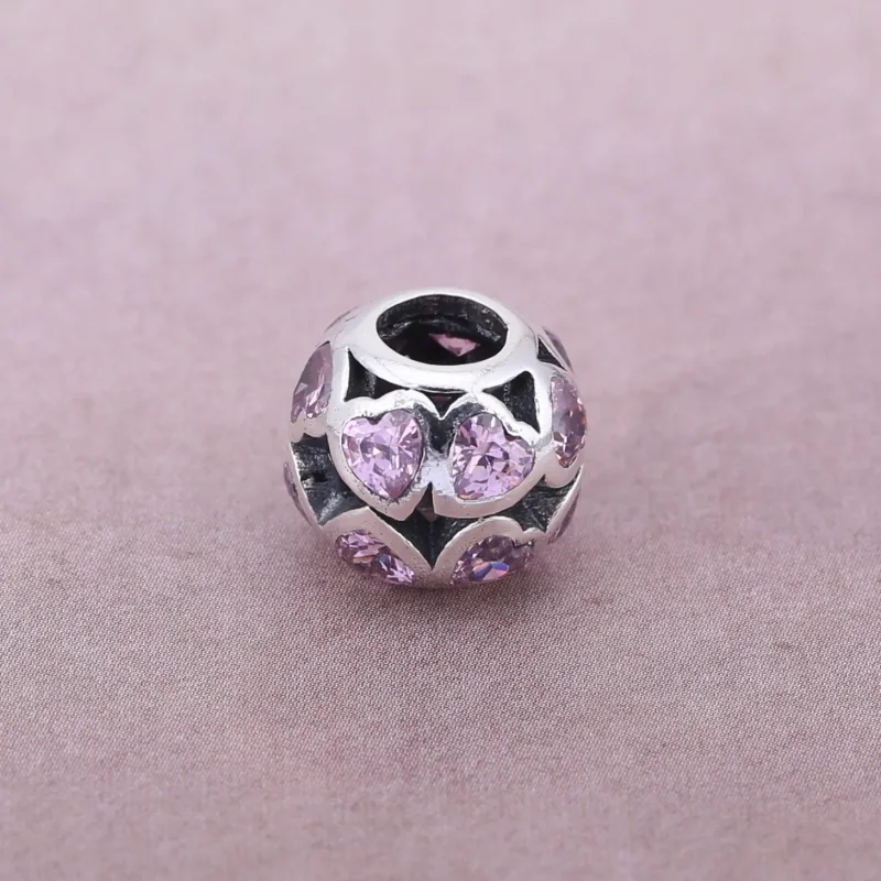 (bilde for) Pandora Fancy Pink Love Bonds Openwork Charm - 791250CZS - Vis 4