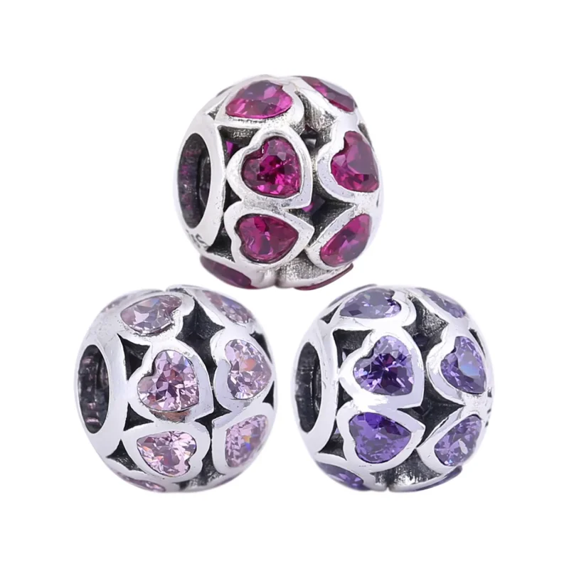 (bilde for) Pandora Fancy Pink Love Bonds Openwork Charm - 791250CZS - Vis 5