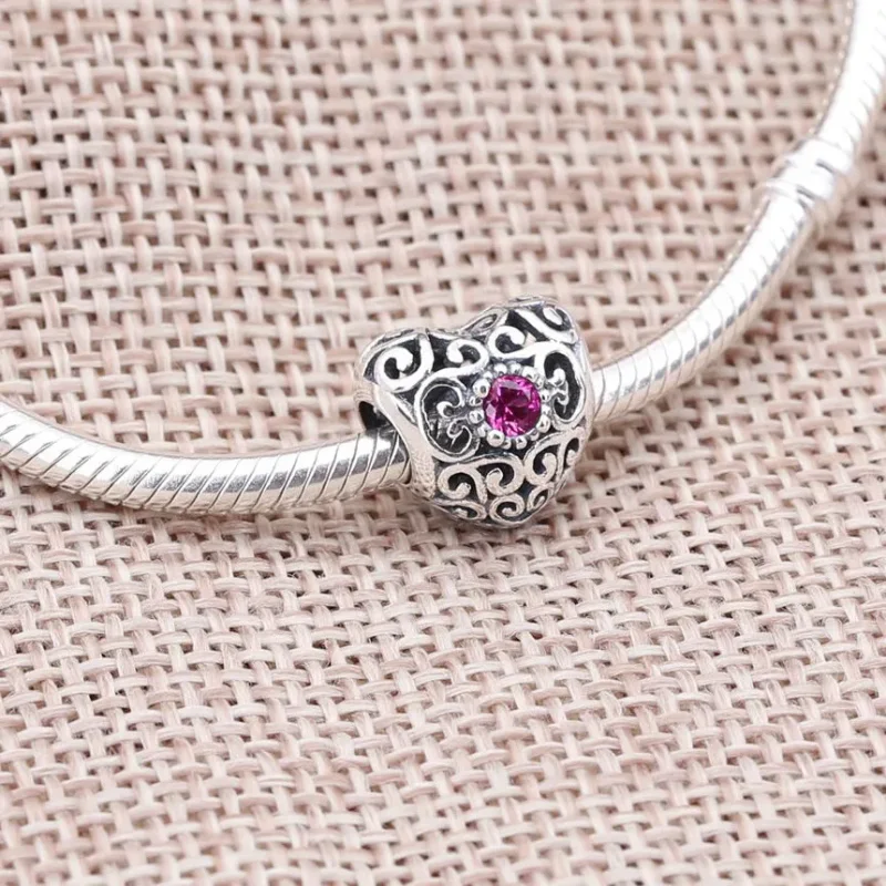 (bilde for) Pandora February Signature Heart Charm - 791784SAM - Vis 2