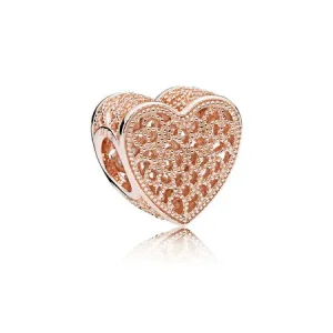 (bilde for) Pandora Filigran og Sølvkulebesatt Hjerteformet Charm - 781811