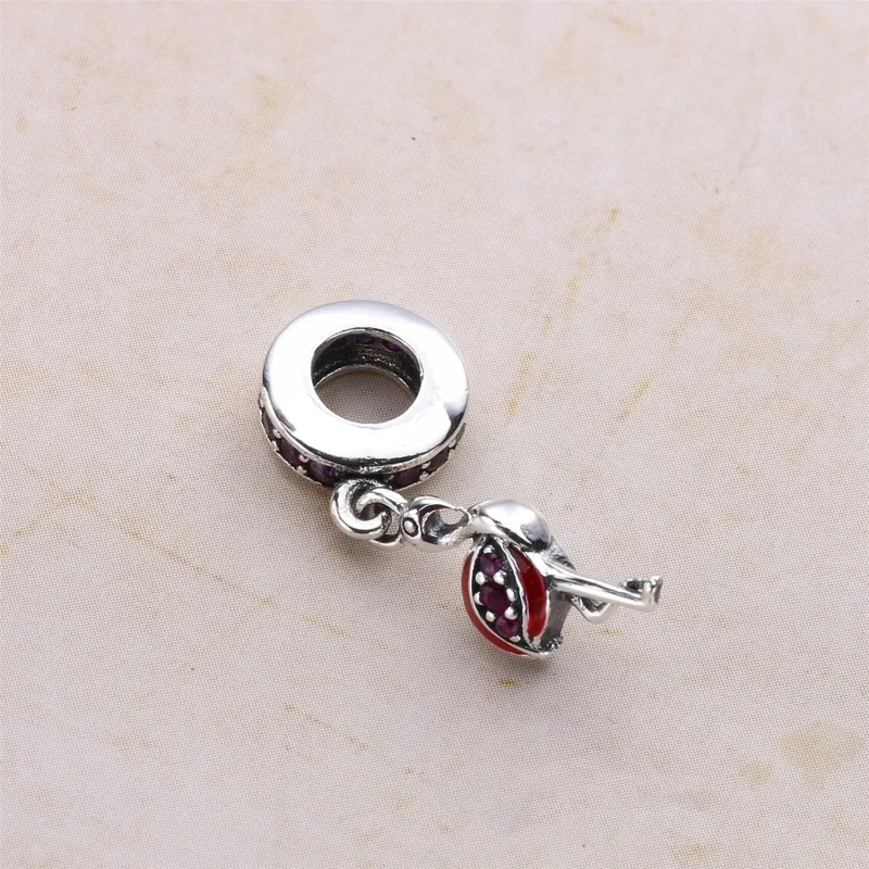 (bilde for) PANDORA Flamingo Dangle, Fancy Pink CZ oransje emalje - 791294CZS - Vis 3