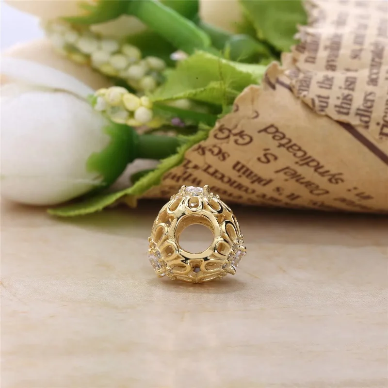(bilde for) Pandora Floral Brilliance Openwork Charm - 750836CZ - Vis 4