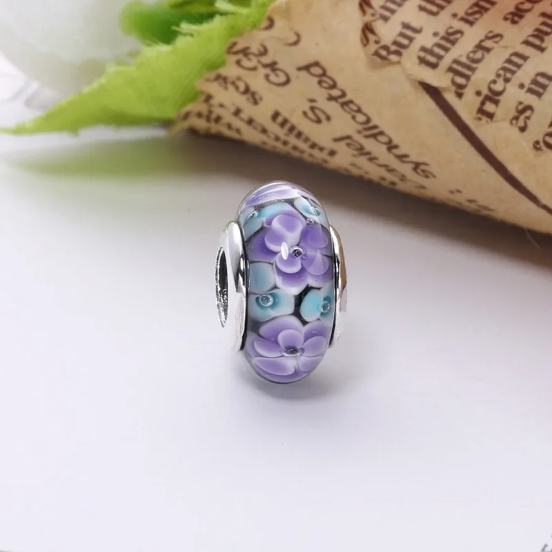 (bilde for) PANDORA Flower Glass Murano Charm - PL00053-1 - Vis 4