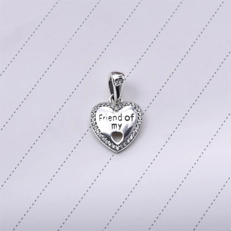 (bilde for) Pandora Friend of my heart delt sølv dingle med klare cubic zirconia - 792147CZ - Vis 2