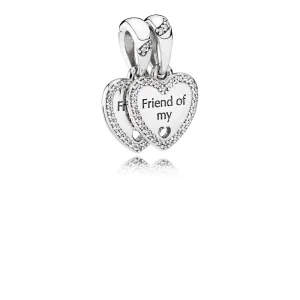 (bilde for) Pandora Friend of my heart delt sølv dingle med klare cubic zirconia - 792147CZ