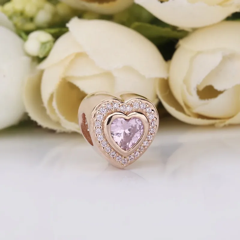 (bilde for) Pandora Funklende Rosa Hjerte Charm - 787608NPM - Vis 2