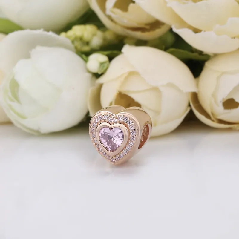 (bilde for) Pandora Funklende Rosa Hjerte Charm - 787608NPM - Vis 3