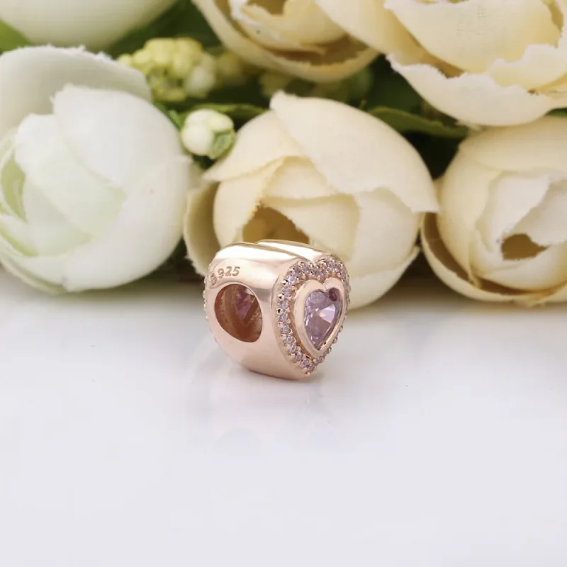 (bilde for) Pandora Funklende Rosa Hjerte Charm - 787608NPM - Vis 4
