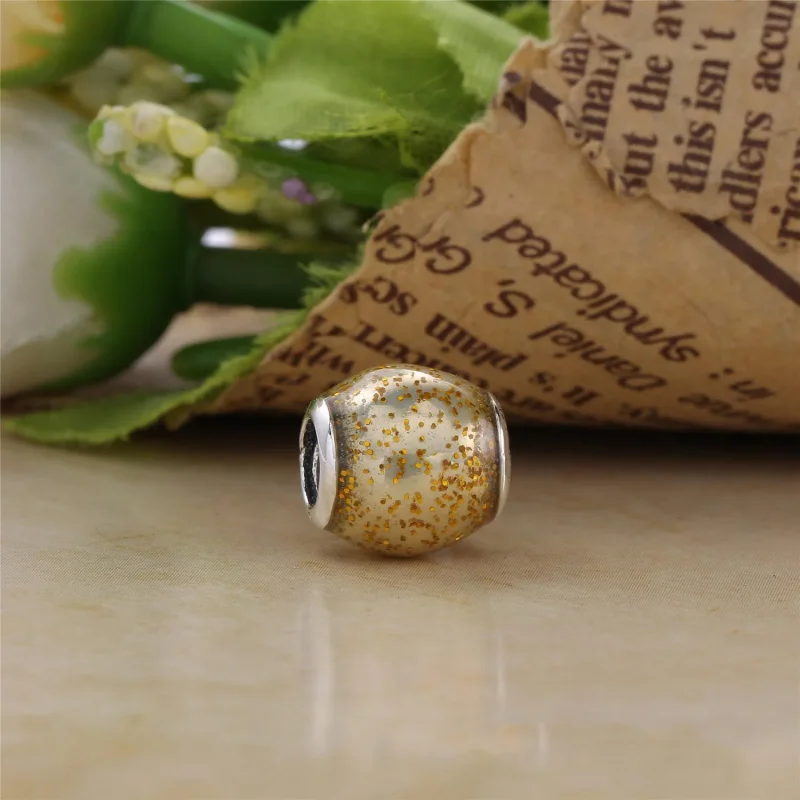 (bilde for) Pandora Golden Glitter Ball Charm - 796327EN146 - Vis 2