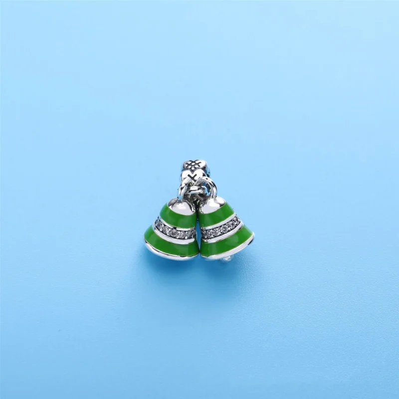 (bilde for) PANDORA Green Bells Pendant Charm - 791230A - Vis 2